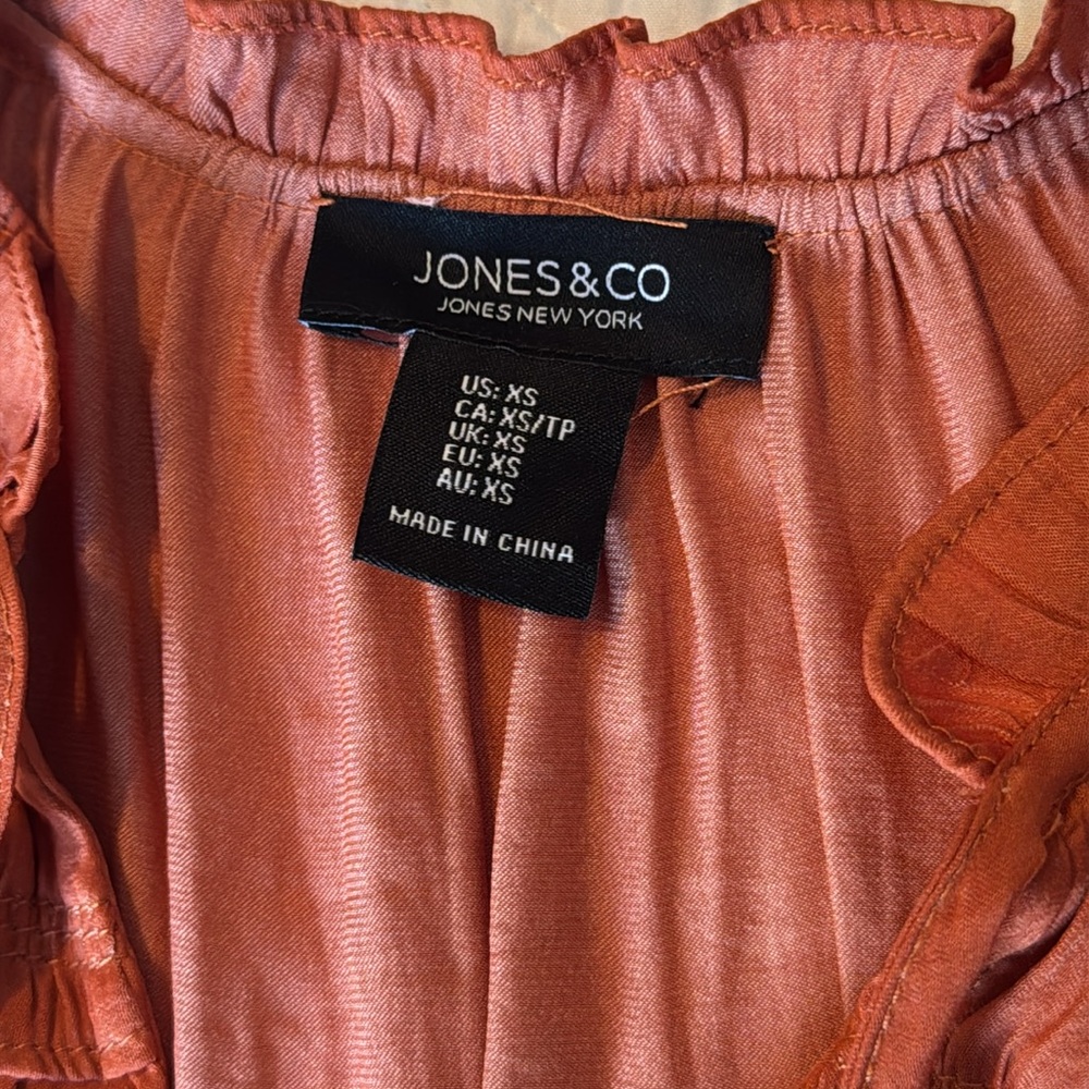 Jones New York Silky Terracotta Sleeveless Blouse - Picture 2 of 7